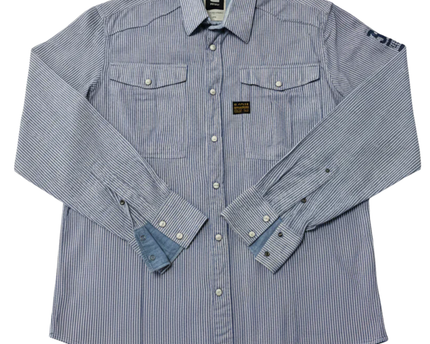 G-Star Raw Blue/White Striped Utility Button-Down Shirt