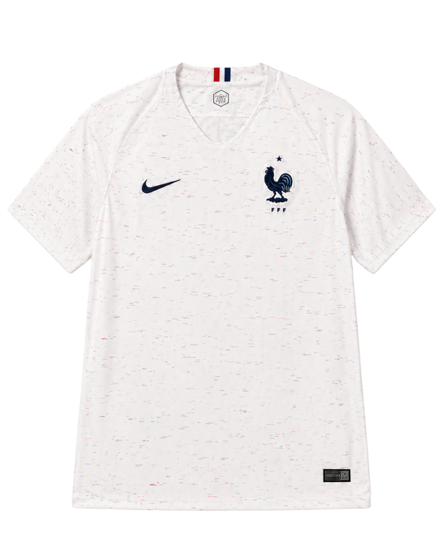 Nike White France FFF 2018 Away Soccer Jersey