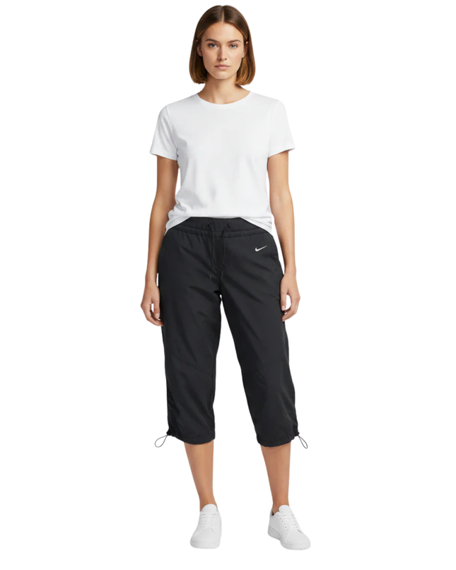 Nike Black Cropped Drawstring Capri Pants
