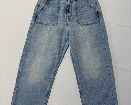 American Eagle Blue High-Rise Wide Leg Patch Pocket Jeans