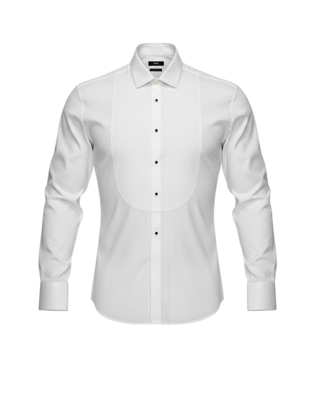 BOSS White Slim Fit Easy Iron Tuxedo Shirt
