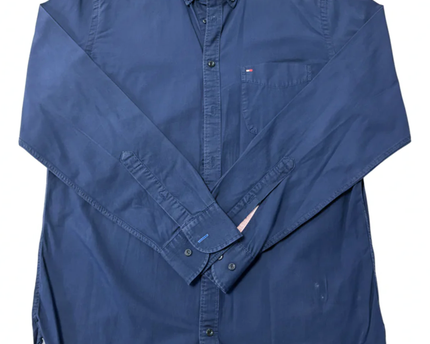 Tommy Hilfiger Navy Blue Long-Sleeve Button-Down Shirt