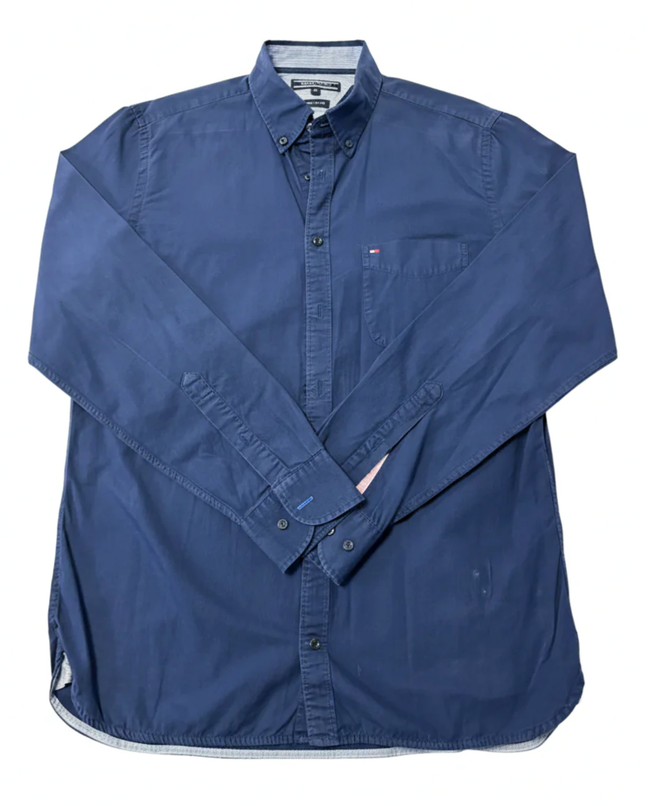Tommy Hilfiger Navy Blue Long-Sleeve Button-Down Shirt