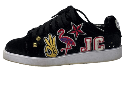 Juicy Couture Black Label Black Embroidered Patch Sneakers W/Box