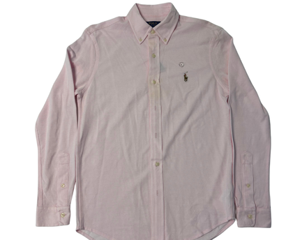 Polo Ralph Lauren Pink Knit Oxford Long Sleeve Shirt