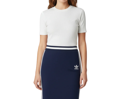 Adidas Navy Blue 3-Stripe Sporty Pencil Skirt