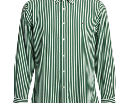 Tommy Hilfiger Green Striped Button-Up Shirt