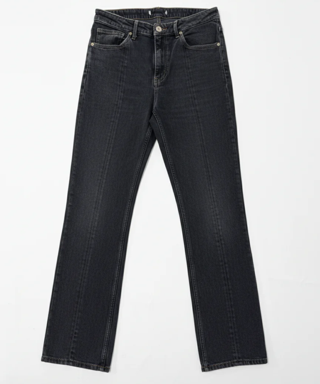 House Denim Dark Grey Seam Detail Straight Leg Jeans