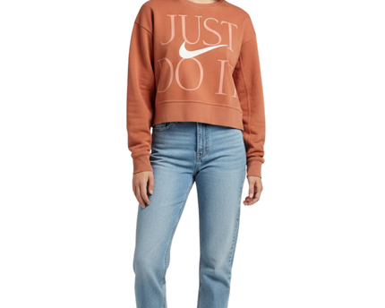 Nike Orange Just Do It Cropped Sweatshirt