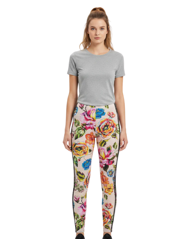 Adidas Originals Multicolor Floral Print Three Stripe Leggings