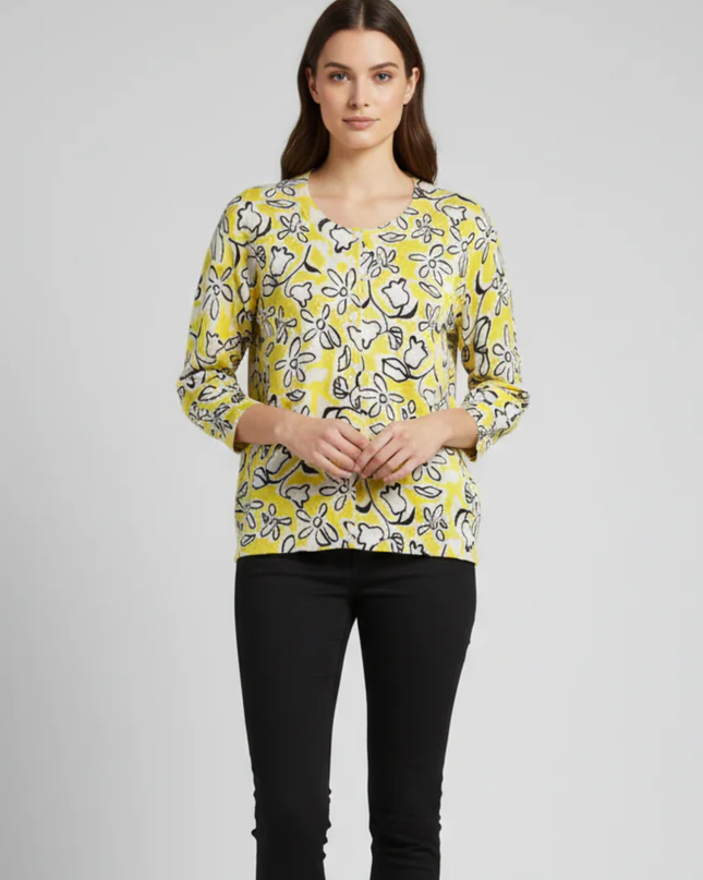 French Connection Yellow/Floral Cardigan
