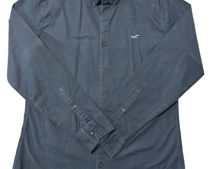 Hollister Navy Blue Muscle Fit Epic Flex Stretch Shirt