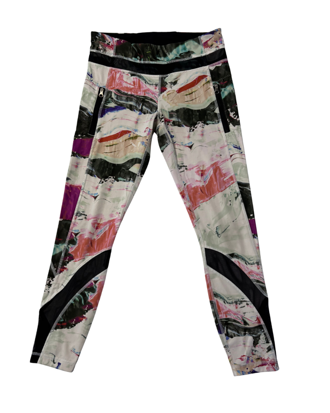 Lululemon Multicolor Abstract Print Mesh Panel Leggings