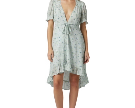 Denim & Supply Ralph Lauren Light Blue Floral Cotton Tie-Front Dress