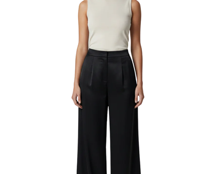 Abercrombie & Fitch Black Wide Leg Satin Trousers