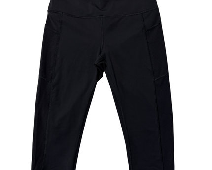 Lululemon Black Cropped Athletic Leggings with Mesh Pocket Detail