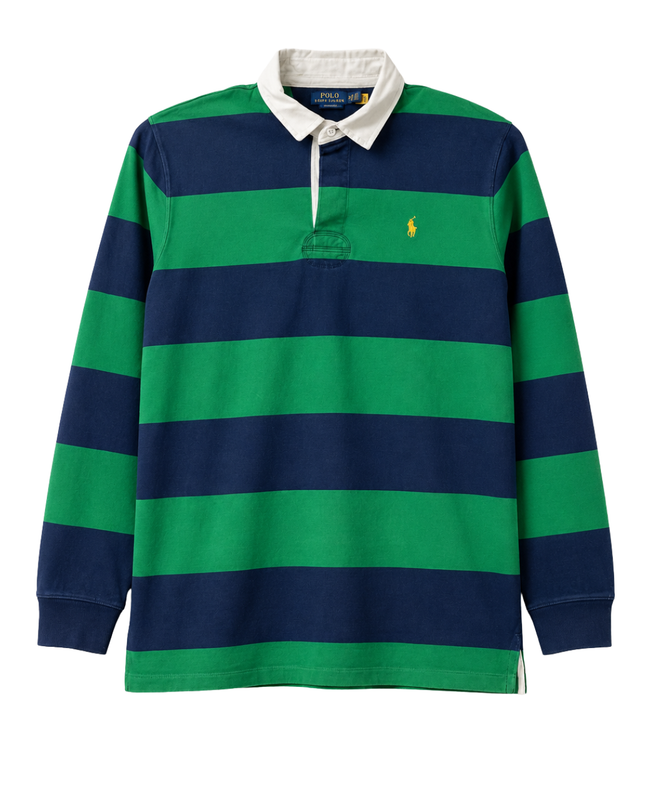 Polo Ralph Lauren Green/Navy Blue Long-Sleeve Rugby Polo Shirt