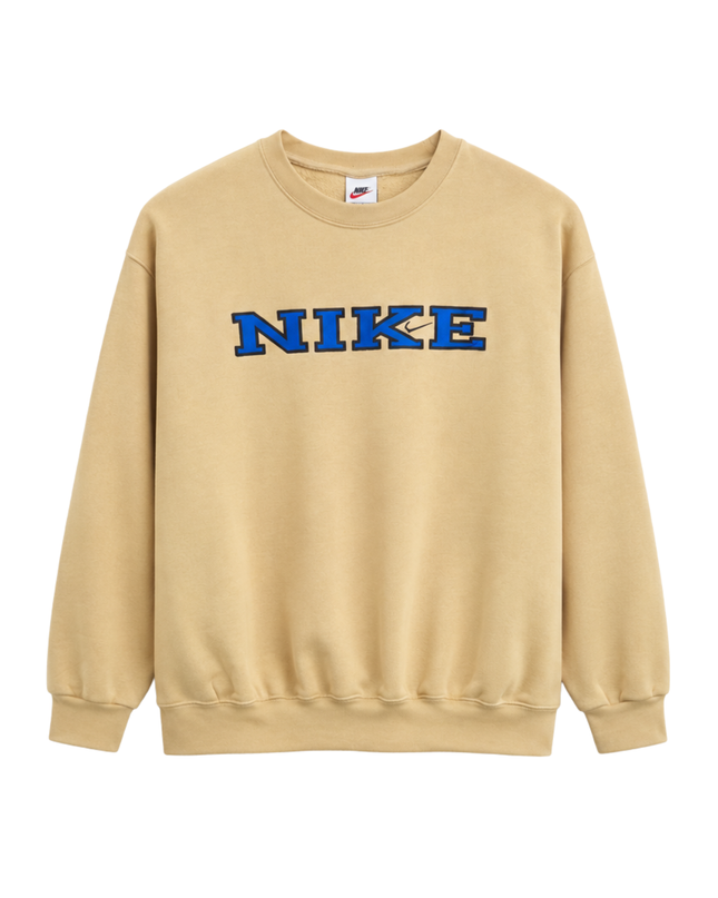 Nike Beige Vintage Spellout Graphic Sweatshirt