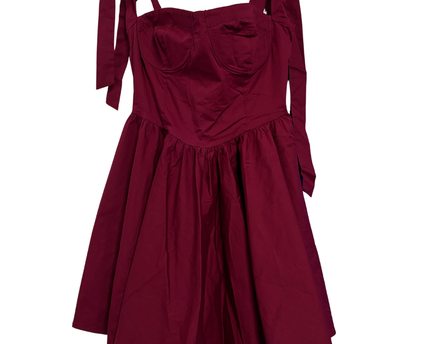Chic Le Frique Burgundy Bustier Mini Dress with Tie Straps W/Tags