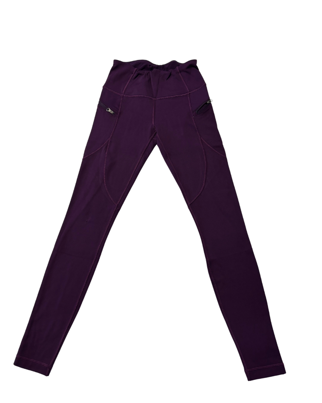 Lululemon Purple Zipper Pocket Fleece Lined Leggings