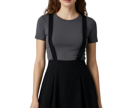ASOS DESIGN Black Suspender Mini Skirt
