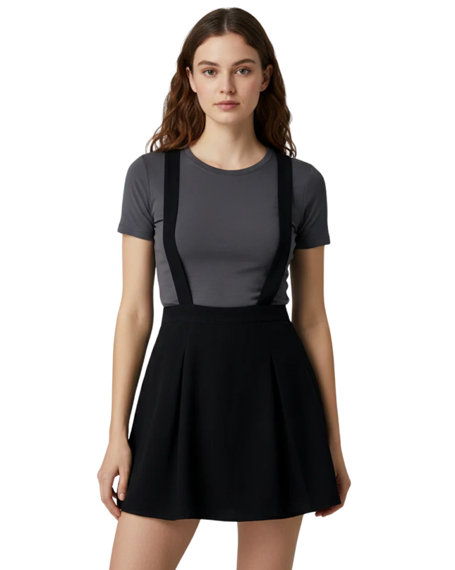 ASOS DESIGN Black Suspender Mini Skirt