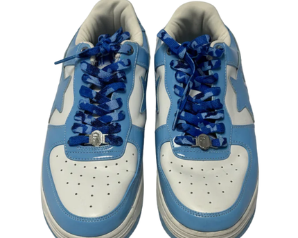 BAPE Blue Patent Leather Bape Sta Low-Top Sneakers