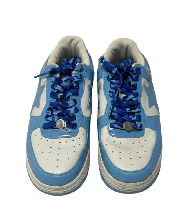 BAPE Blue Patent Leather Bape Sta Low-Top Sneakers