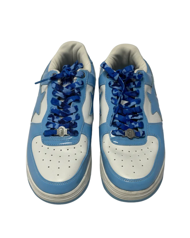 BAPE Blue Patent Leather Bape Sta Low-Top Sneakers