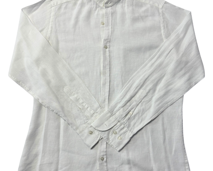 Massimo Dutti White Band Collar Shirt