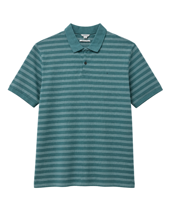 Calvin Klein Teal Striped Liquid Cotton Polo Shirt