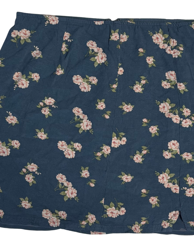 American Eagle Blue Floral Print Viscose Mini Skirt