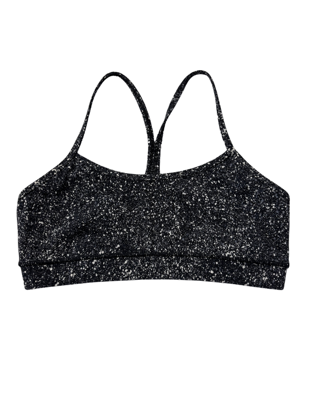 Lululemon Black/White Speckled Y-Back Sports Bra