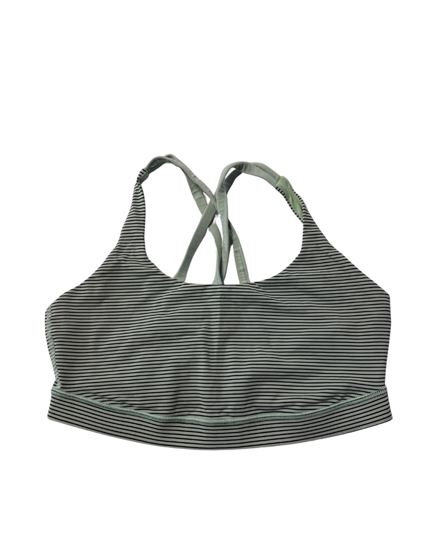 Lululemon Green/Black Striped Sports Bra