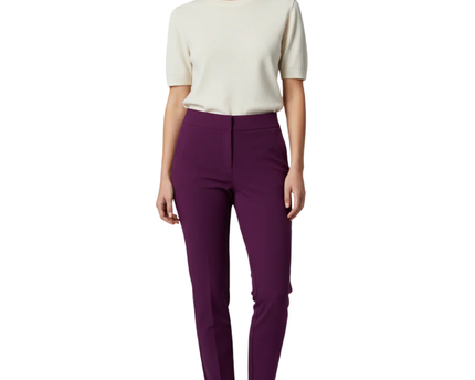 TRENDYOL Purple High-Waist Tapered Trousers