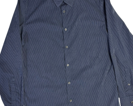 Calvin Klein Blue Pinstripe Slim Fit Dress Shirt