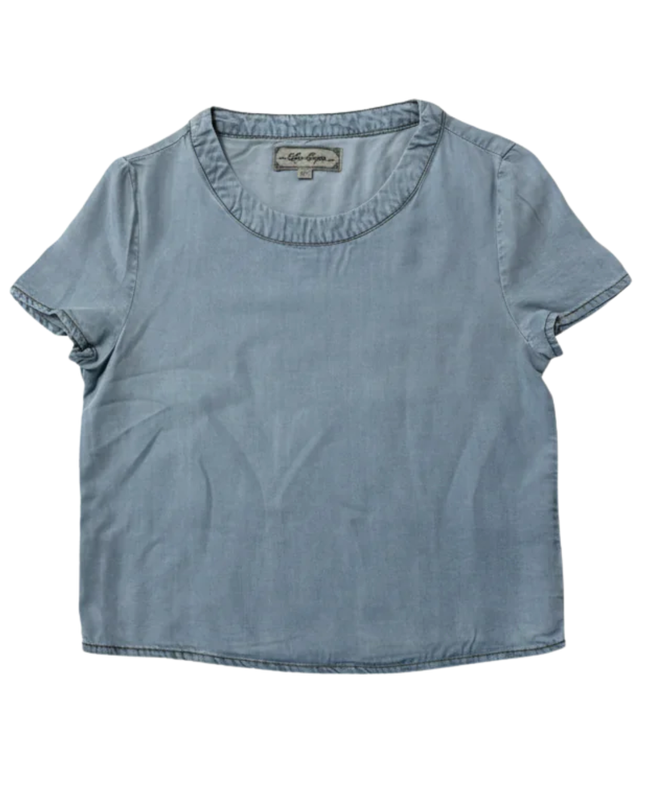 Lee Cooper Light Blue Short Sleeve Lyocell Top