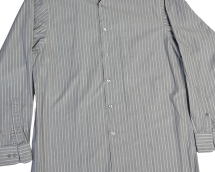 Calvin Klein Gray Striped Regular Fit Long Sleeve Shirt
