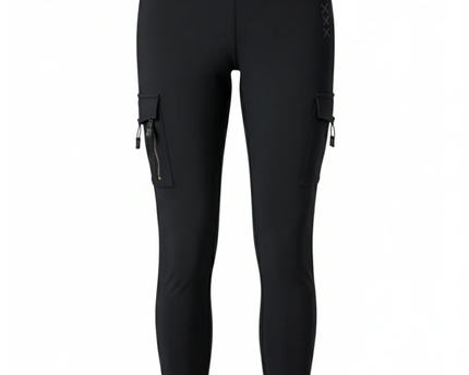 First Base Black Cargo Pocket Active Leggings