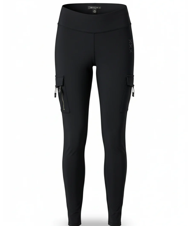 First Base Black Cargo Pocket Active Leggings