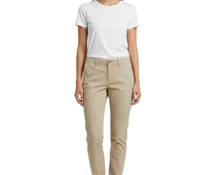 Zara Beige Slim-Fit Ankle-Zip Pants