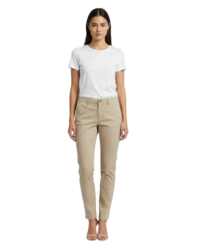 Zara Beige Slim-Fit Ankle-Zip Pants