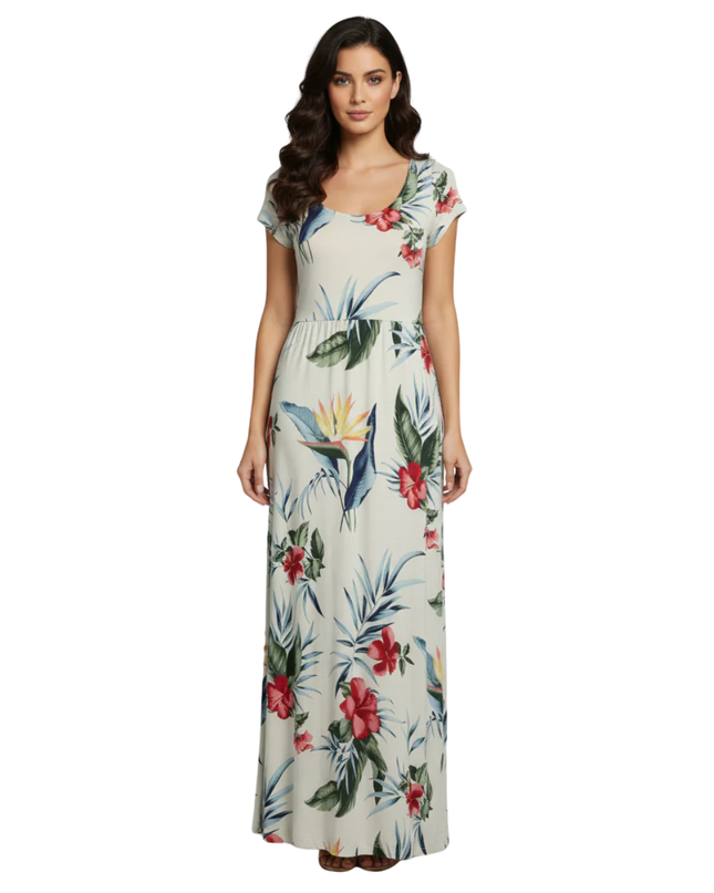 Tommy Bahama Floral Print Scoop Neck Maxi Dress
