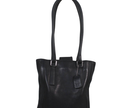 Coach Black Leather Tote Bag
