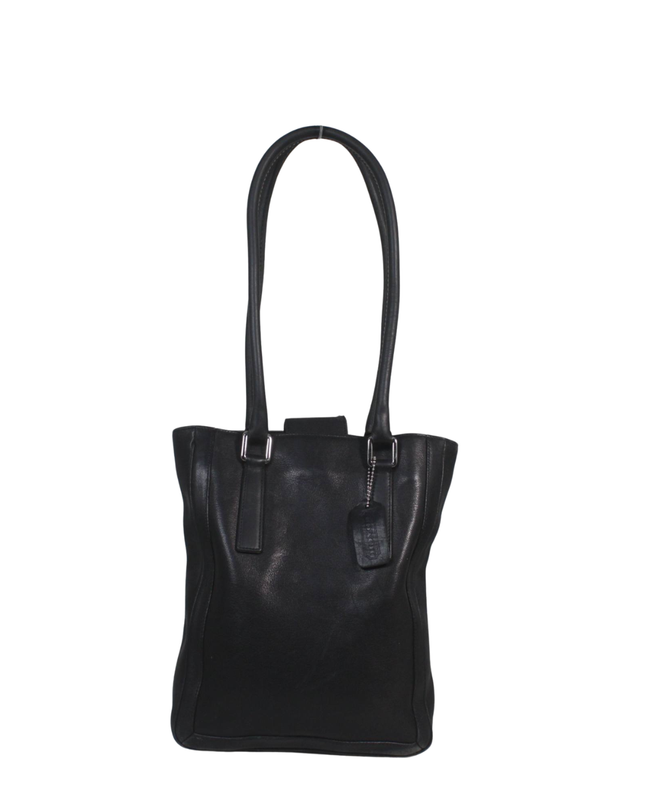 Coach Black Leather Tote Bag