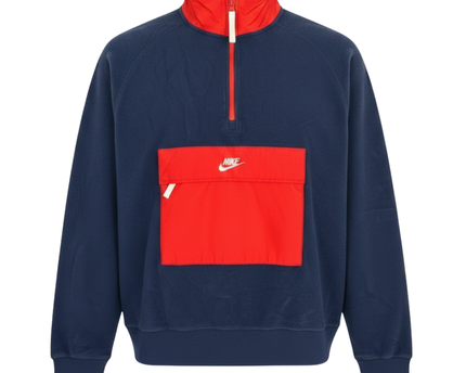 Nike Navy Fleece Half-Zip Pullover Sweatshirt