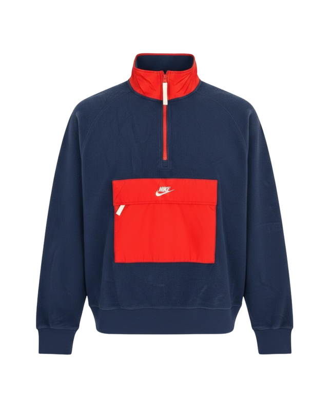 Nike Navy Fleece Half-Zip Pullover Sweatshirt