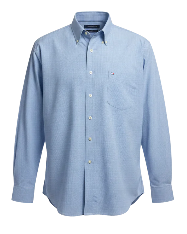 Tommy Hilfiger Light Blue Gingham Long Sleeve Shirt