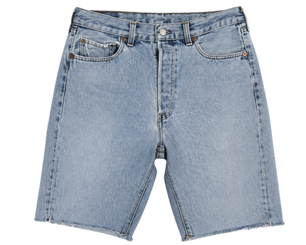 Levi's Blue 501 Raw Hem Denim Shorts