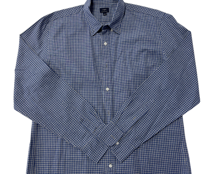 J.Crew Blue Gingham Heathered Cotton Button-Down Shirt